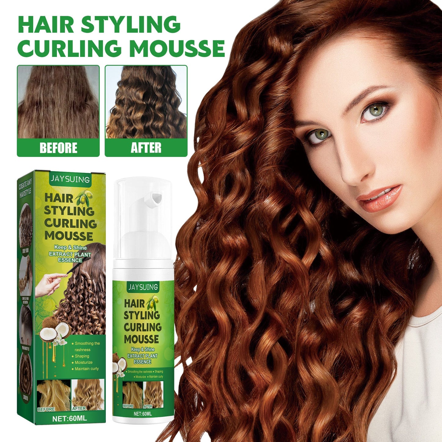 Mousse Coiffante Fluffy Curl - Mousse Traitante Anti-Frisottis