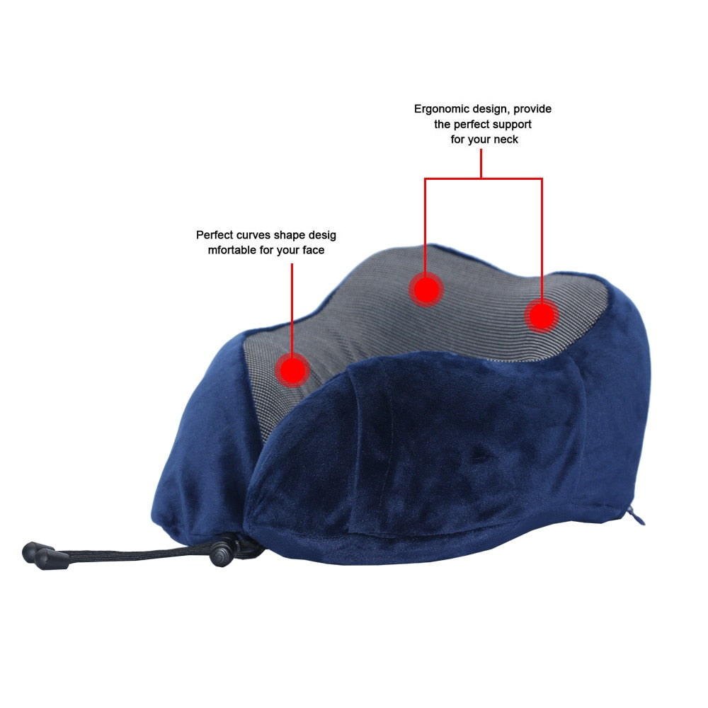 U Shaped Memory Foam Neck Pillows Soft Travel Pillow Neck Cervical Airplane Pillow 30*28*14CM Cervical Travel Healthcare Bedding - Korvel