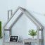 House-shaped Wooden writing Desk,Kids study Table,Bookshelf & Toy Storage,Grey - Korvel
