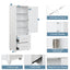 Tall bathroom storage cabinet with two drawers and adjustable shelves for independent storage - Korvel