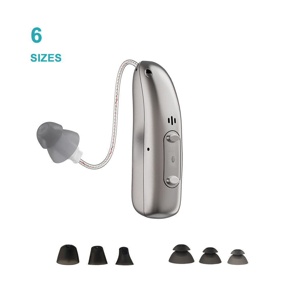 Rechargeable Bluetooth APP intelligent noise reduction RIC hearing aid ear back type hearing aid for the elderly with hearing loss - Korvel