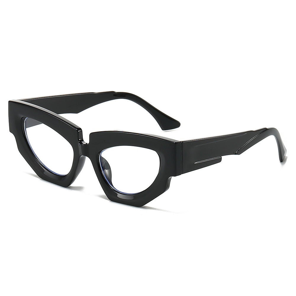 New Personalized Fashion Cat Eye Sunglasses Instagram Trendy Irregular Water Chestnut Hip Simple Leisure Street Photography Sunglasses - Korvel