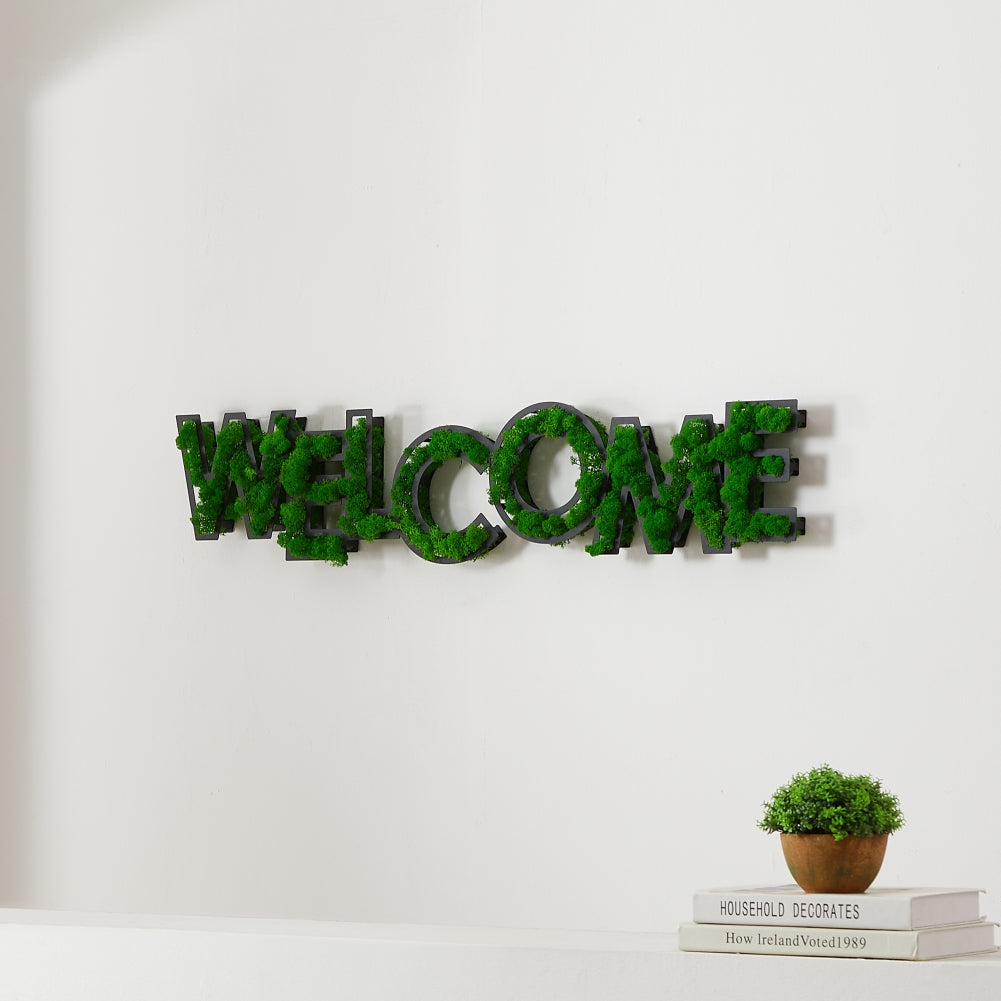 WELCOME Letter Art Moss Wall Decor - Korvel