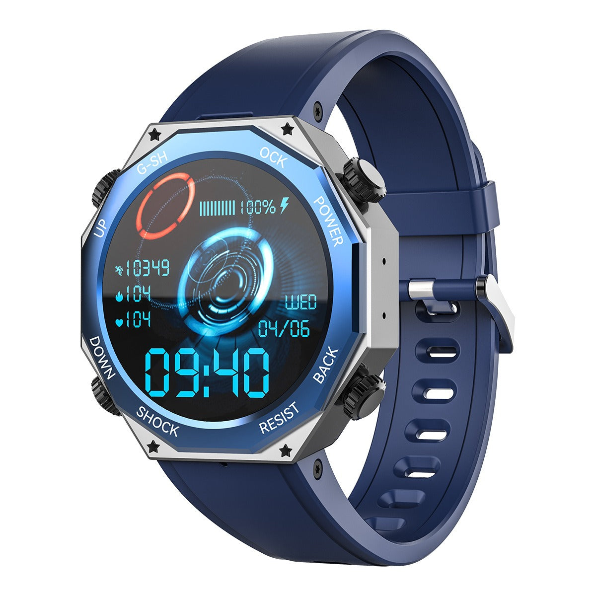 Montre intelligente sportive robuste M1 - Compagnon extérieur étanche de 1,45"