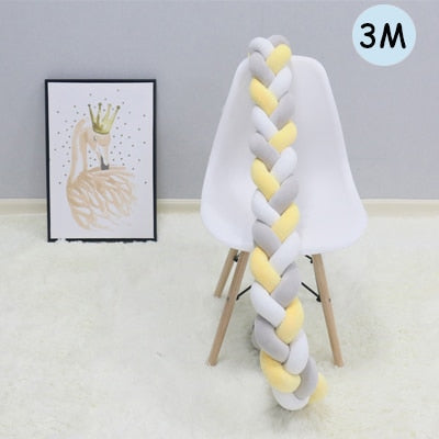 1Pcs 1M/2M/3M Baby Handmade Nodic Knot Newborn Bed Bumper Long Knotted Braid Pillow Baby Bed Bumper Knot Crib Infant Room Decor - Korvel