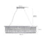 Modern Crystal Chandelier for Dining Room 8-Light White Rectangle Raindrop L39.4'' x W9.8'' x H8.7'(Bulb Not Included) - Korvel