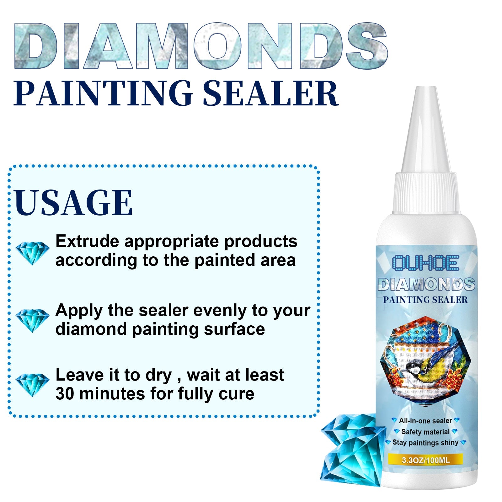 Diamond Painting Sealant, Diamond Painting Oil Painting Protective Adhesive 5D Diamond Painting Puzzle Sealant - Korvel