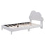 Twin Size Upholstered Cloud-Shape Bed ,Velvet Platform Bed with Headboard,No Box-spring Needed,Beige - Korvel