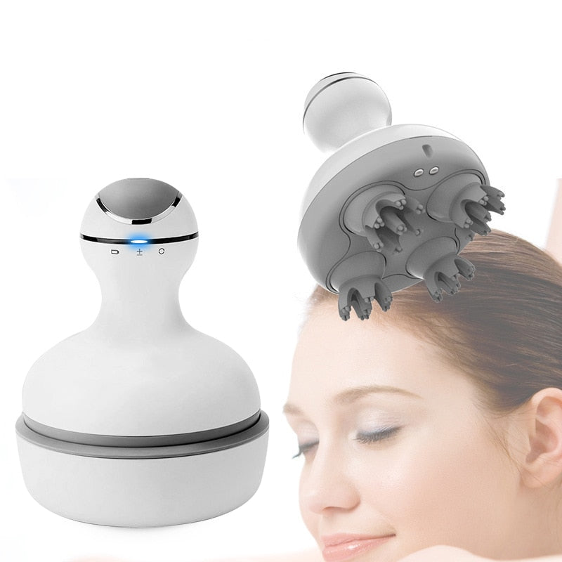 Massager de tête électrique étanche 3D - Relaxation sans fil du cuir chevelu et du corps