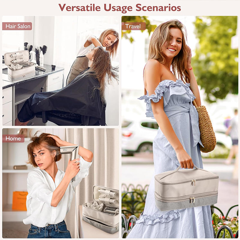 Funda portátil impermeable de 2 capas para herramientas de peinado