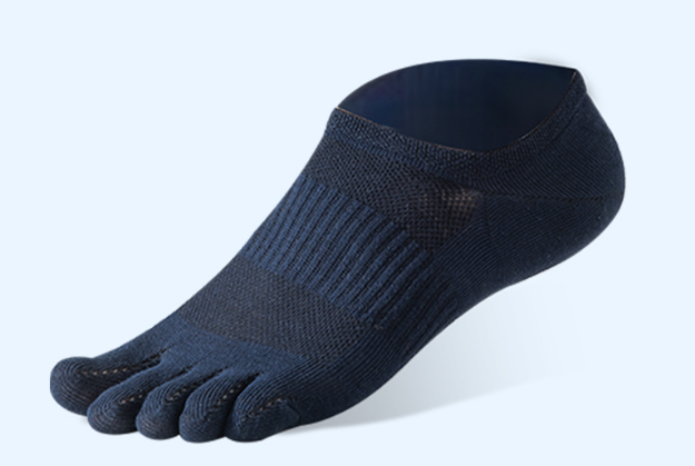 1 pair Pure Cotton Five Finger Short Socks Men Sweat Absorbent Antibacterial Breathable Mesh Boat Socks Running Sports Toe Sock - Korvel