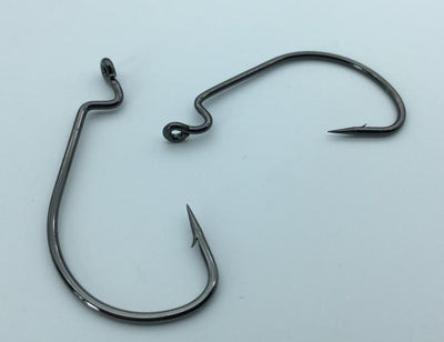 Rompin 20pcs Black Nickel Crank Fishing Hooks - High Carbon Steel