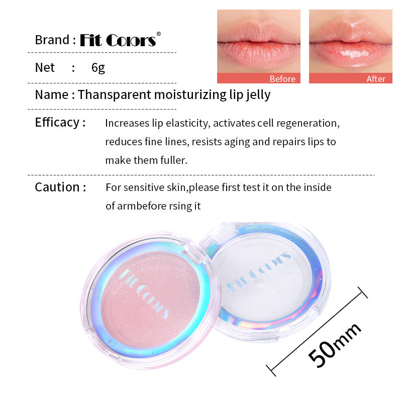 Fit Colors 3-Color Fresh Jelly Lip Mask Lip Mask Transparent Fine Flash Temperature-Controlled Discoloration Moisturizing Lip Jelly Lip Gloss - Korvel
