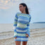 Striped Flare Sleeve Sweater Dress