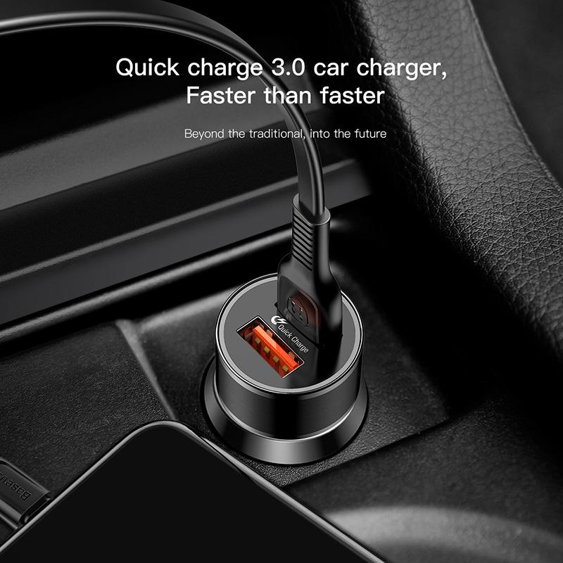 Baseus Dual USB  Charge QC 3.0 Car Charger  Fast Charging Universal 36W Car USB Charger - Korvel