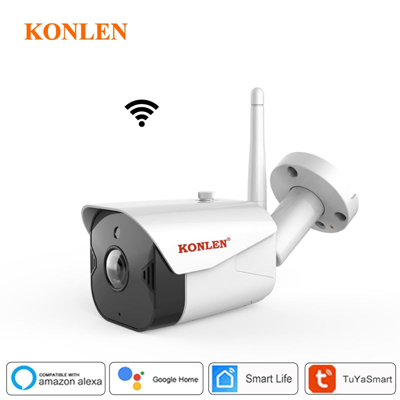 KONLEN Caméra de sécurité extérieure intelligente WiFi 1080P HD
