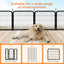 Outdoor dog fence, 8-piece board dog fence. 31 inch portable pet sports fence. Black, 26.3 inches wide x 31.5 inches high. - Korvel