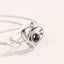 Silver Love Heart shaped Projection Pendant Necklace in 100 Languages, I Love You Projection Pendant Clavicle Chain - Korvel