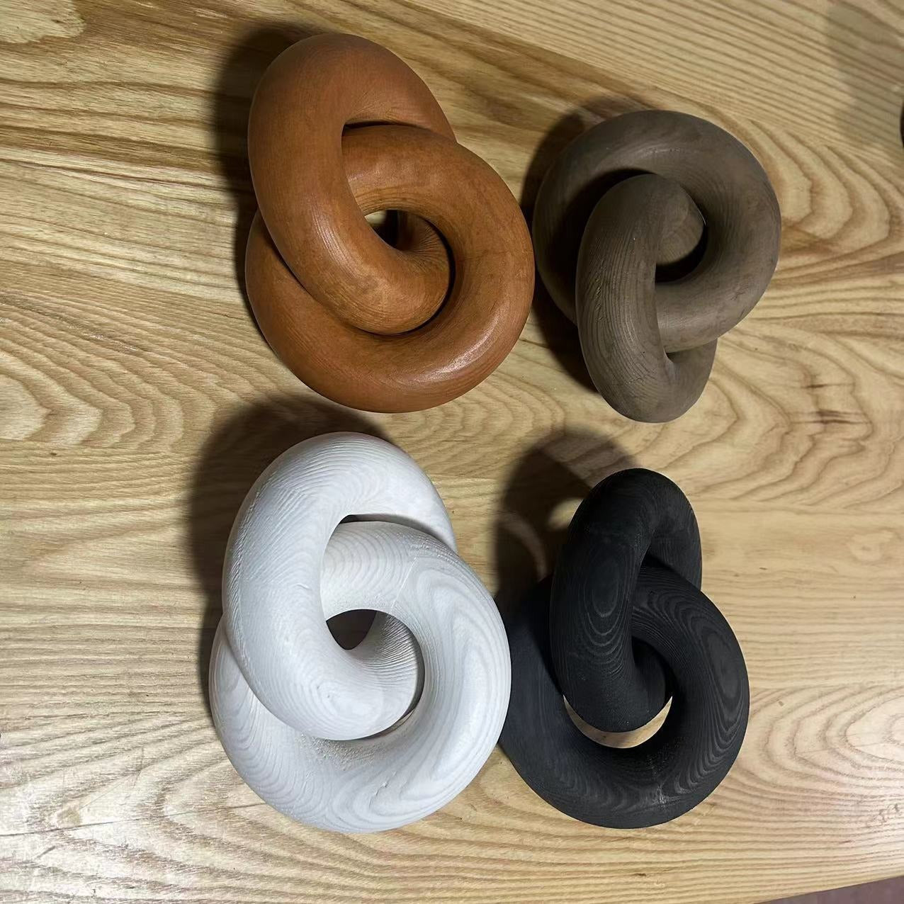 Wooden decorative chains, wooden handicrafts, home furnishings, homestay decorations, two ring buckle wooden chains, two ring wo - Korvel