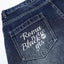 Pantalones de mezclilla de pierna ancha bordados con flores para hombres