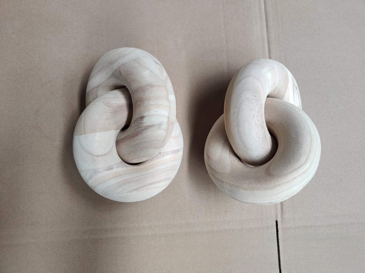 Wooden decorative chains, wooden handicrafts, home furnishings, homestay decorations, two ring buckle wooden chains, two ring wo - Korvel