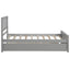 Twin size Platform Bed with Trundle Gray - Korvel