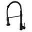 All copper spring faucet, kitchen sink with rotatable pull-out paint, black and gold dots - Korvel