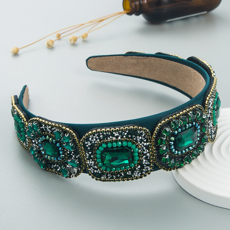 Hair Hoop Fashion New Bright Crystal Baroque Hair Band Hair Cave High Quality Small Fragrance Head Hoop Hair Accessories - Korvel