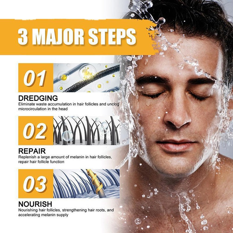 Men's shampoo soap, white hair soap, turn black hair into smooth and smooth essential oil soap, cleansing soap - Korvel