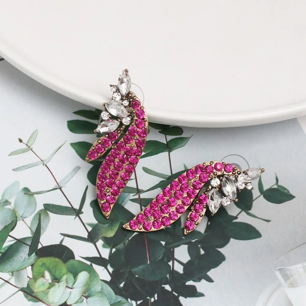Alloy Glass Stone Stud Earrings - Korvel