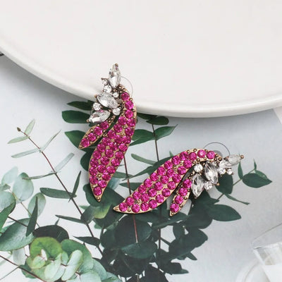 Alloy Glass Stone Stud Earrings - Korvel