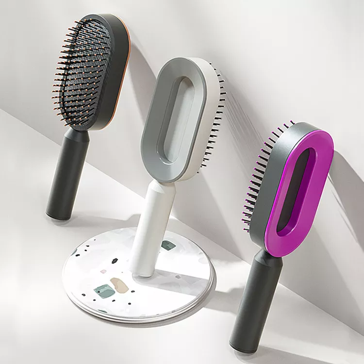 Upgraded Press Type Cleaning Design Air Cushion Comb For Women's Long Hair Air Bag Massage Comb Household Comb - Korvel