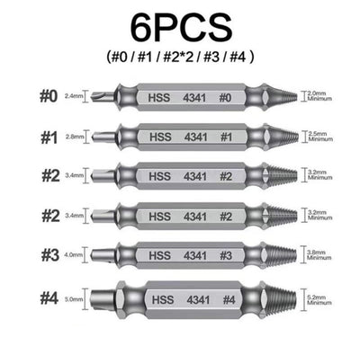 Juego de Extractores de Tornillos GripOut - Kit de 6 Piezas