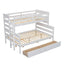 Wood Twin over Full Bunk Bed with 2 Drawers  White - Korvel
