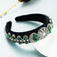 Hair Hoop Heavy Craft Retro Palace Feng Shui Drill Sponge Head Hoop Wide Side Baroque High Skull Top Hair Accessories - Korvel