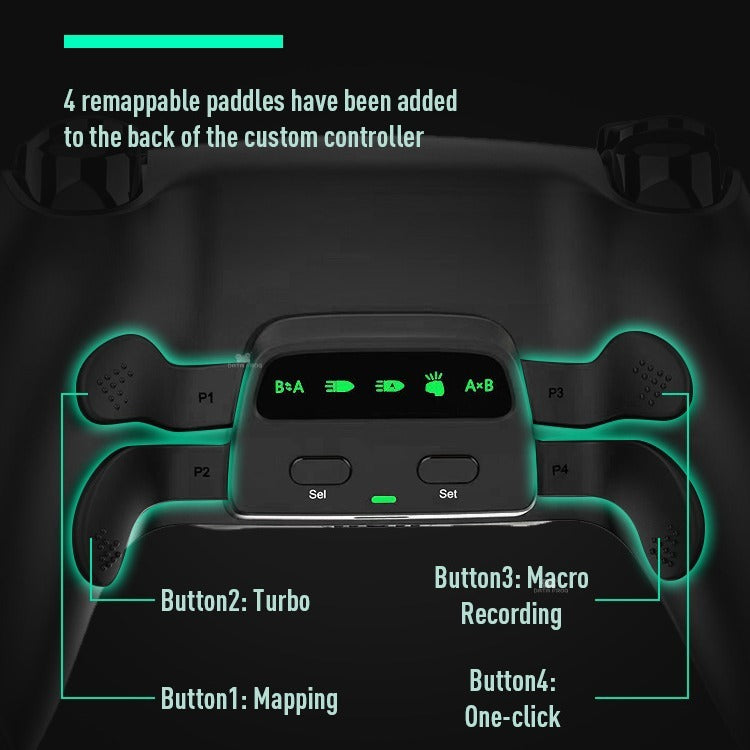 Suitable for PS5 Bluetooth gamepad Elite Four Back Key Programmable Custom Mapping Three Level Continuous Back Key - Korvel
