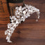 Silver Crystal Bridal Tiara With Pearls Headband Wedding Crown For Brides Marriage Accessories - Korvel