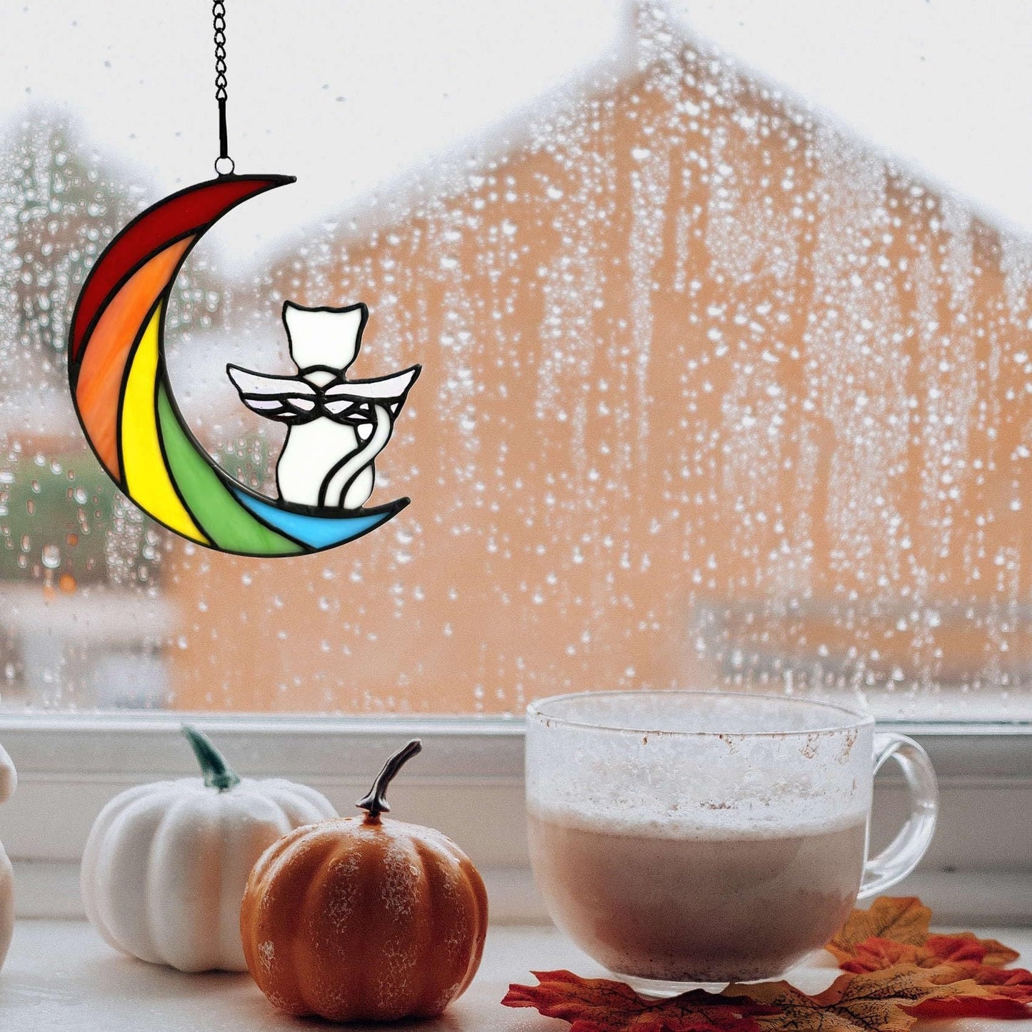 Cat enthusiast commemorative gift cute cat acrylic flat home window wall outdoor decoration pendant - Korvel