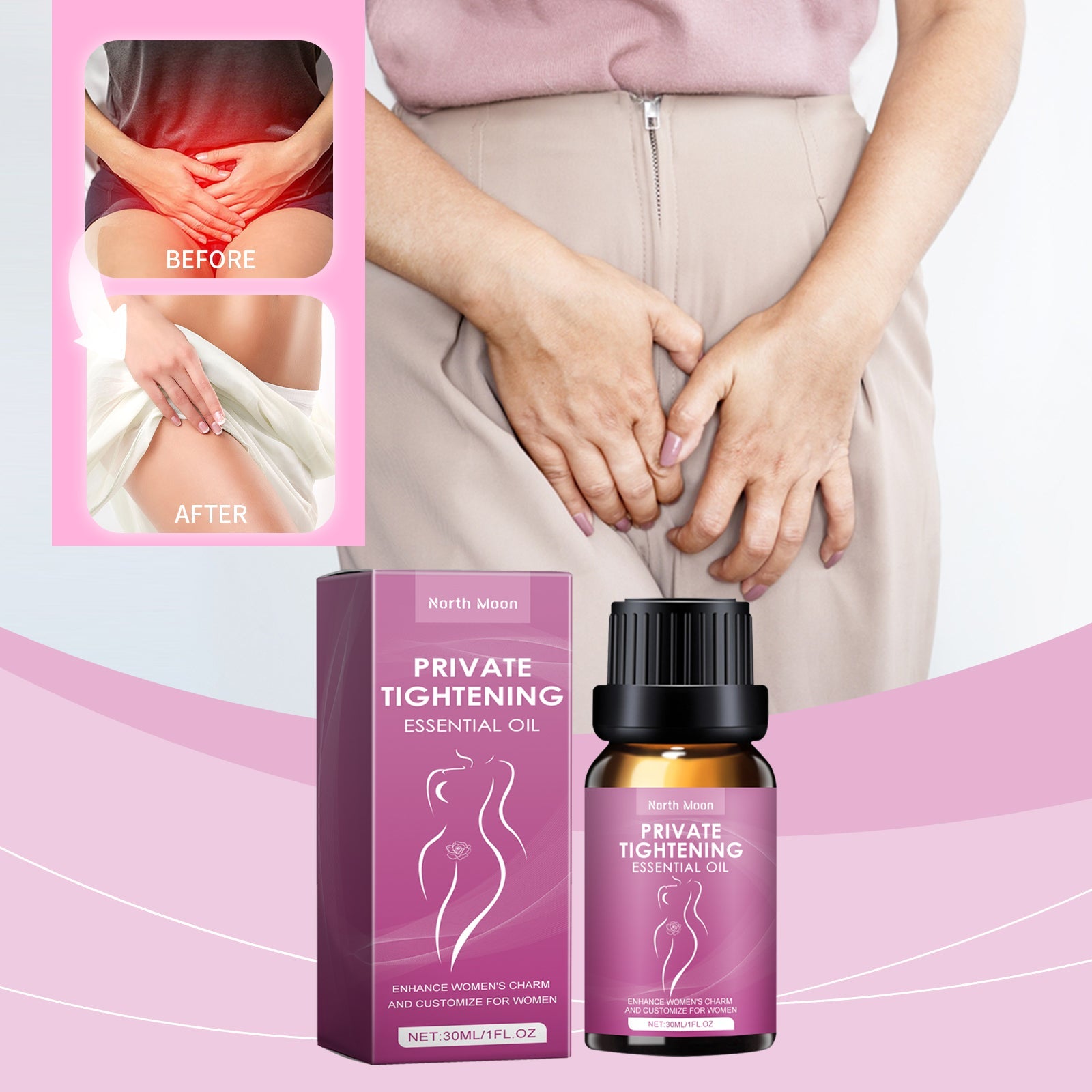Private Tightening Essential Oil, Postpartum Repair Female Genitalia Firming Maintenance Moisturizing Powdery Massage Care Essential Oil - Korvel