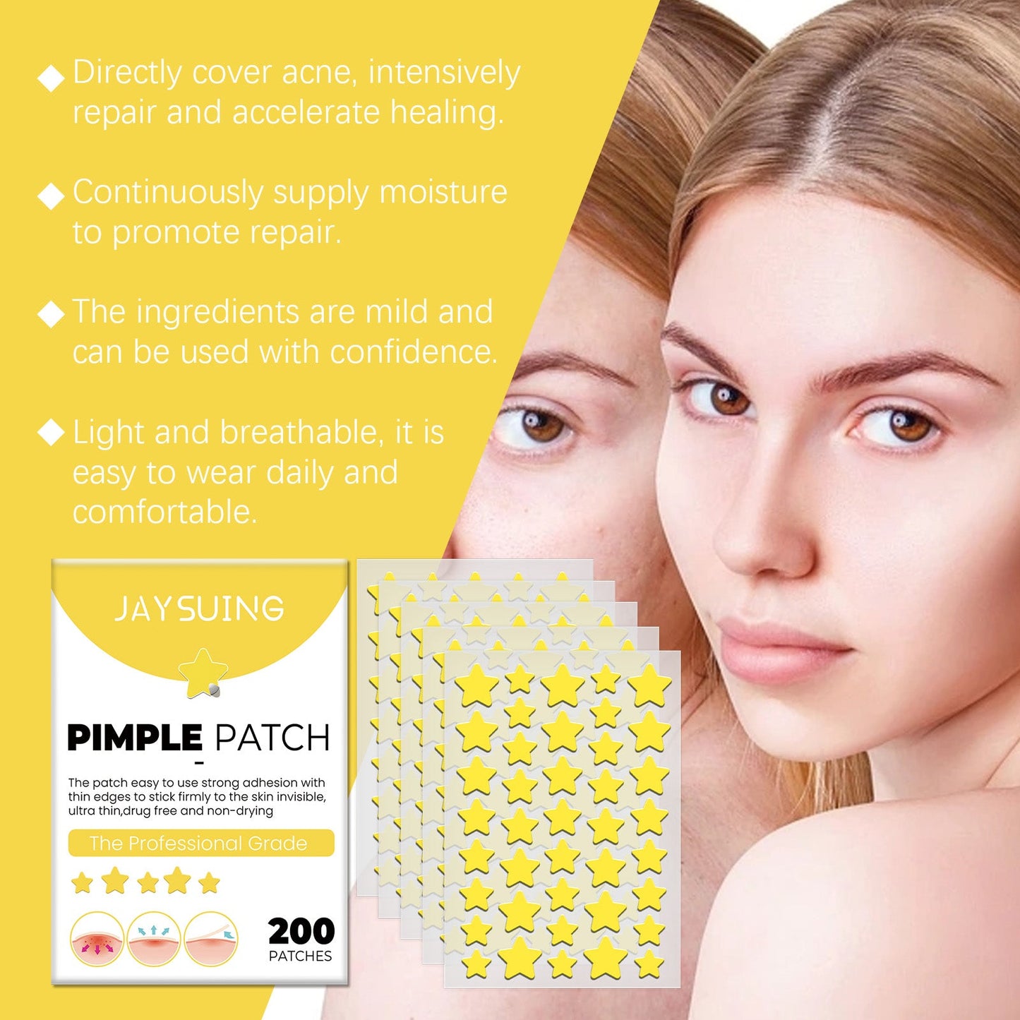 Star Acne Patch Clear Acne Skin Care Facial Cover Acne Invisible Acne Patch - Korvel
