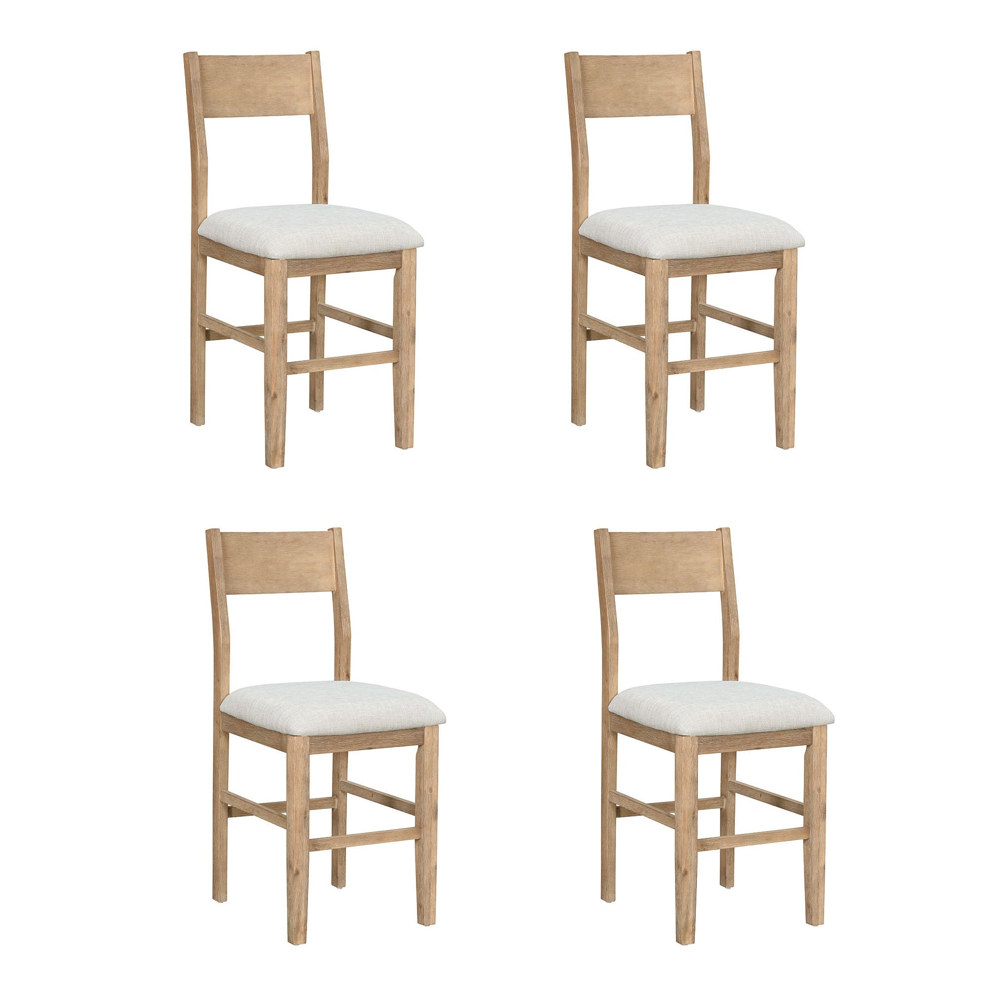 TOPMAX farmhouse countertop height 5-piece dining table set with 1 rectangular dining table and 4 brown dining chairs - Korvel