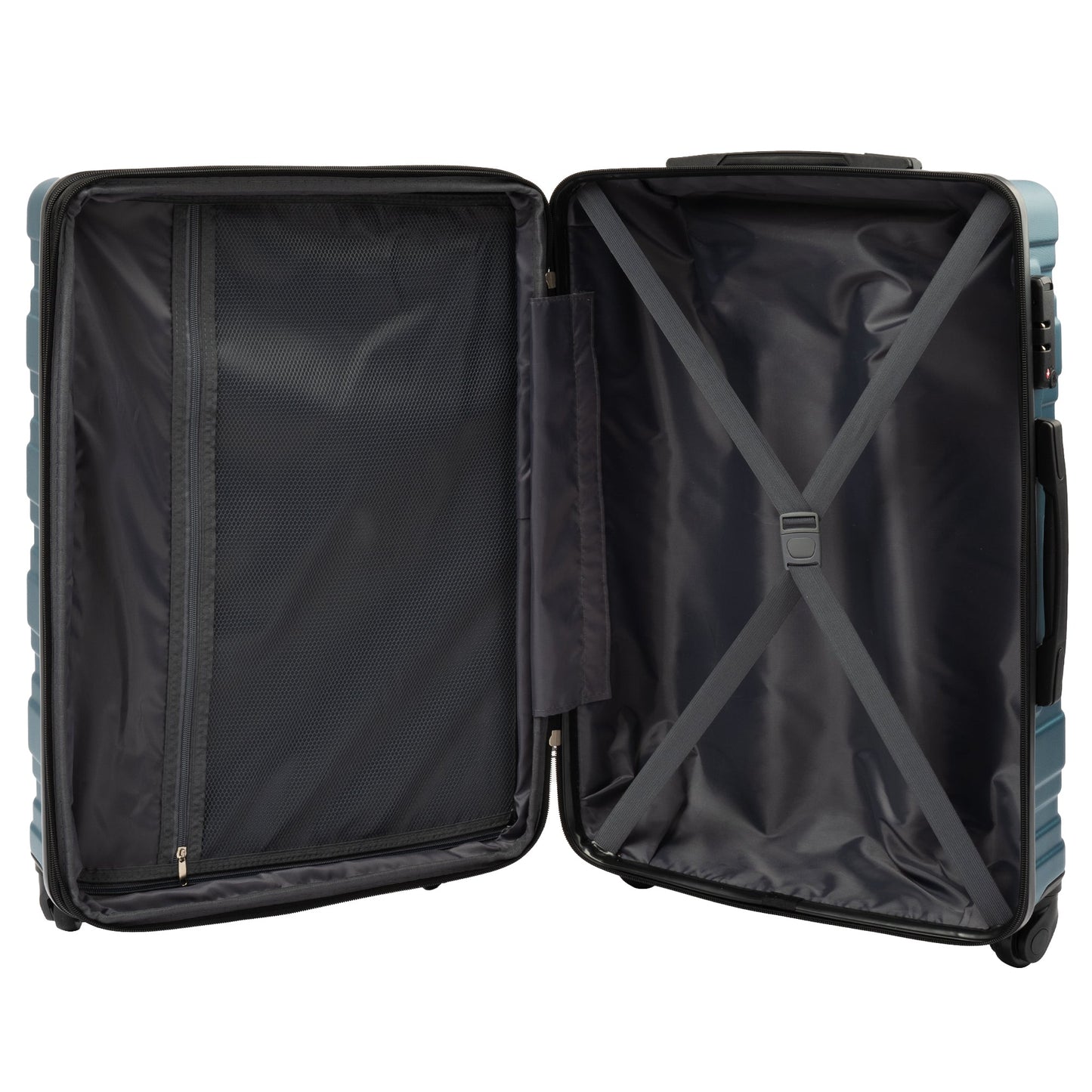 Hardshell Luggage Sets 3 Pcs Spinner Suitcase with TSA Lock Lightweight 20''24''28'' Navy + ABS - Korvel