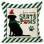 Christmas striped pillow cover linen black cat print pillowcase home holiday decoration cushion cover - Korvel