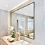 36x24 inch modern black bathroom mirror with aluminum frame decorative wall mirror suitable for living room, bedroom - Korvel