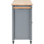 Kitchen Island Cart with Solid Wood Top and Locking Wheels 54.3 Inch Width (Grey Blue) - Korvel
