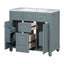 36 "bathroom makeup cabinet with resin sink combination and 2 drawers, with soft closing door, blue color - Korvel
