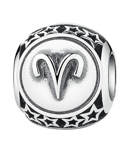 BAMOER 925 Sterling Silver Aquarius Star Sign Zodiac Beads Charms fit Bracelets PSC048 - Korvel