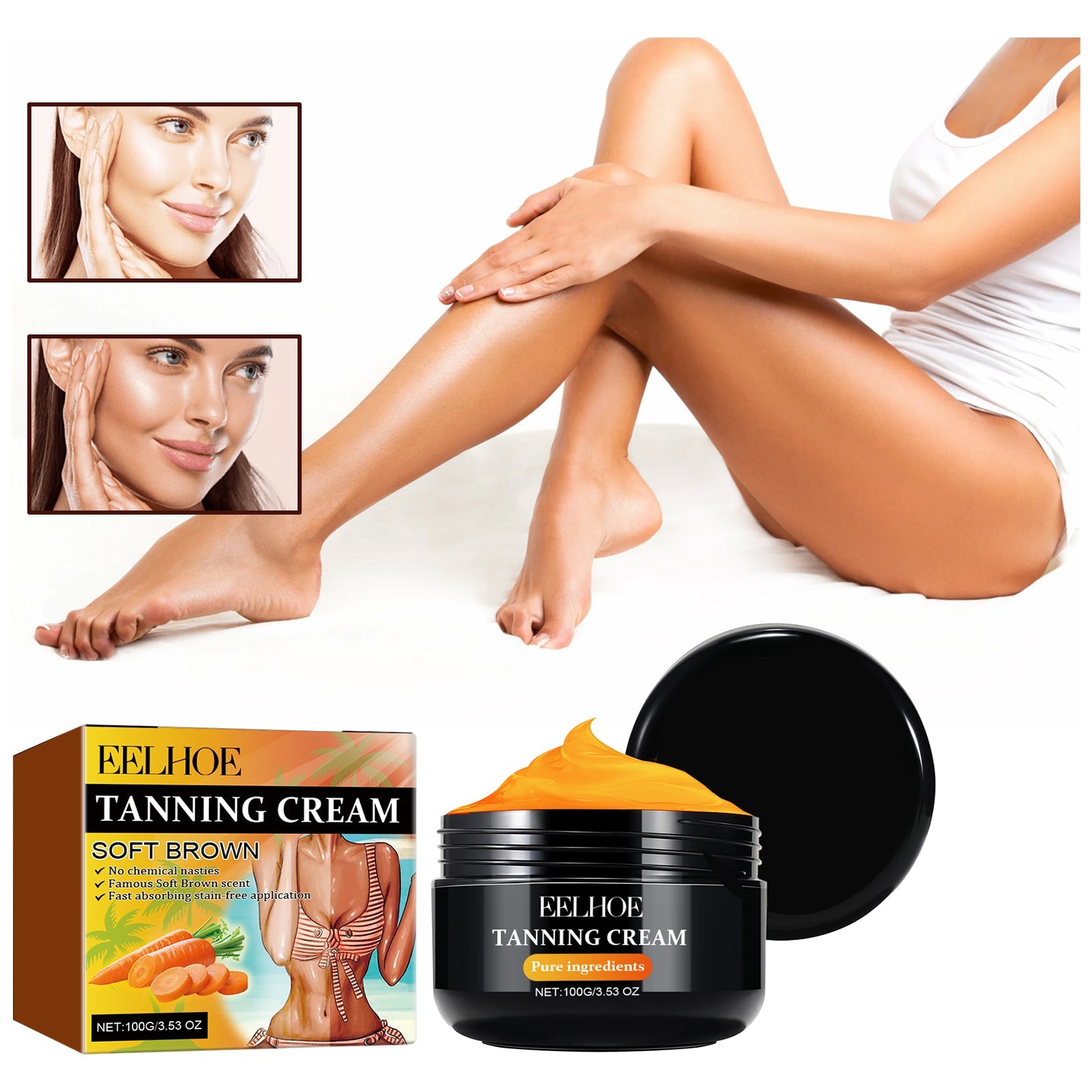 Tanning Cream, Outdoor Beach Tanning Helps Tan Wheat Tan Moisturizes Skin And Helps Tan Skin - Korvel