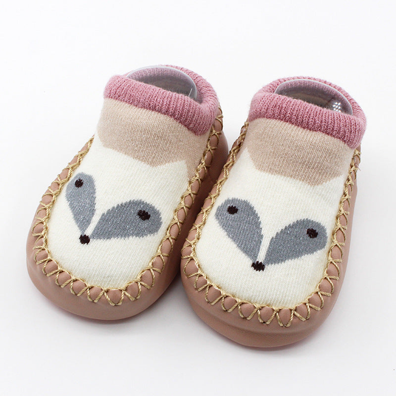 Spring And Autumn New Baby Shoes And Socks Soft Bottom Cartoon Children's Floor Toddler Socks Non-Slip Leather Bottom Cotton Socks Baby Socks - Korvel