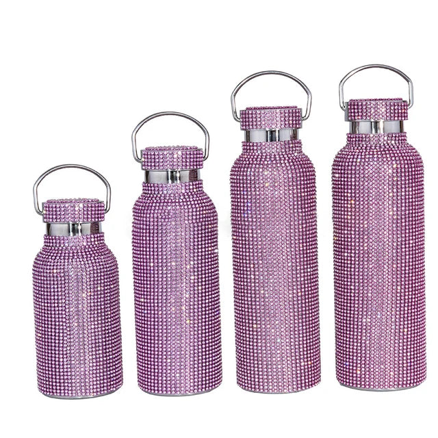 Botella Térmica Diamante Estilosa - Botella de Agua de Acero Inoxidable Premium